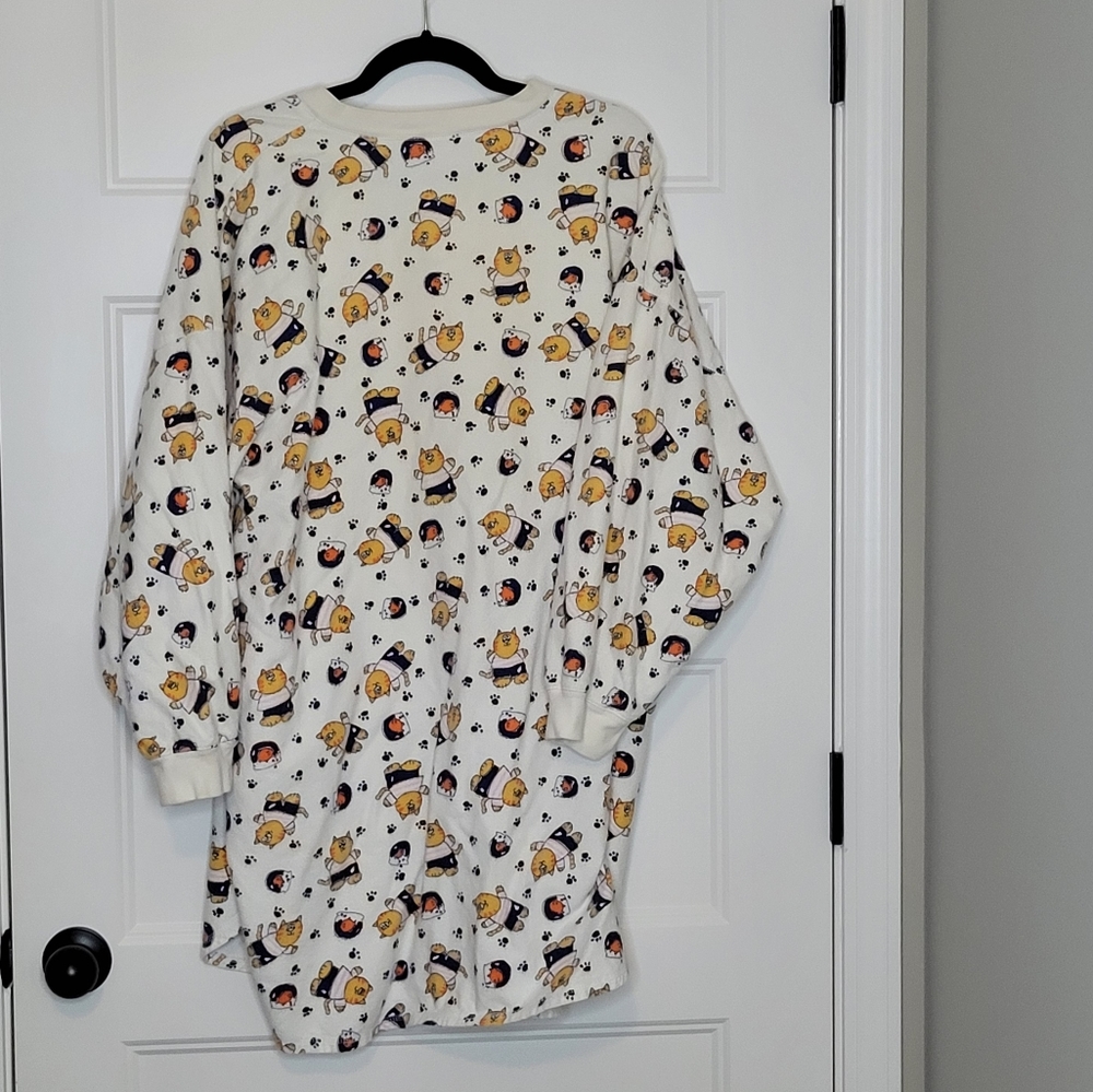 Vintage Simply Basic Cat Flanel Night Gown Pajamas XL - Picture 2 of 5